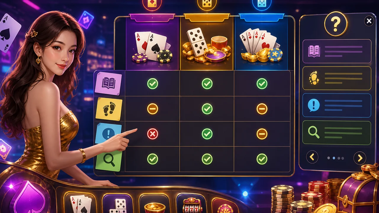 Chọn game dễ nhớ hay nhiều luật trên 98win: bảng so sánh cho người mới