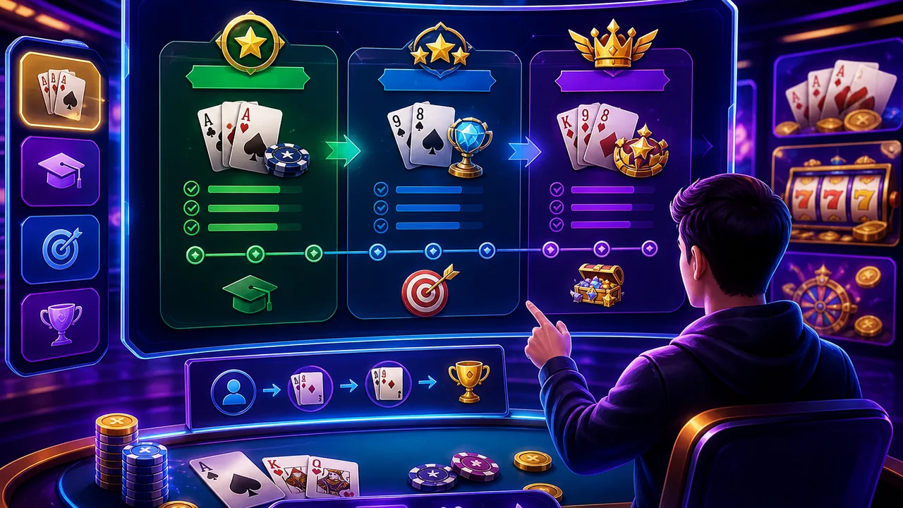 Chọn game bài dễ theo dõi: Lộ trình chọn game bài 98win theo mức độ dễ theo dõi