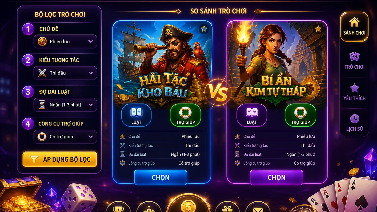 Chọn trò chơi đúng gu: cách lọc trò chơi phù hợp trong sảnh 98win