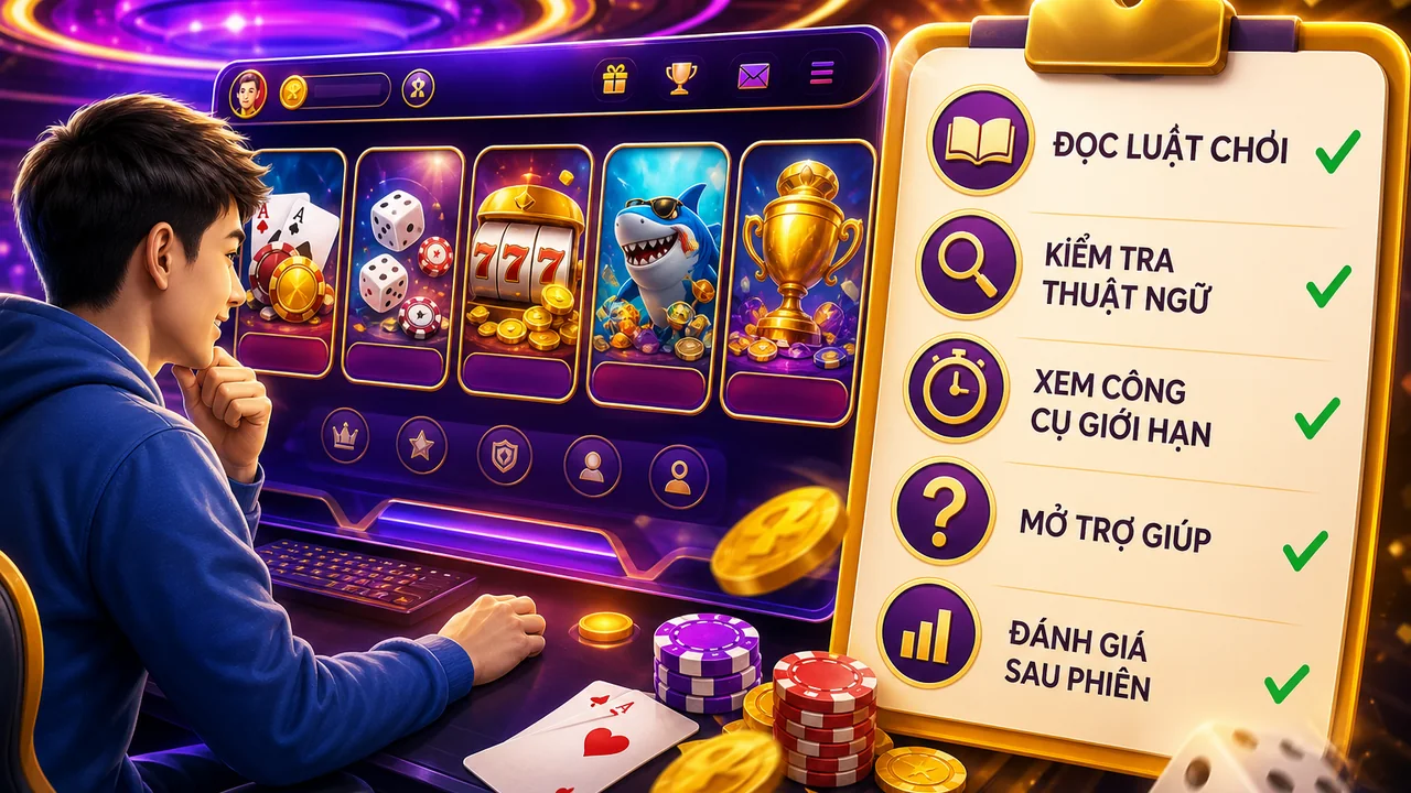 Checklist từng bước trước khi chơi game bài 98win cho người mới